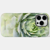 Coques Case-Mate iPhone Aquarelle Suculte personnalisée (Verso (horizontal))