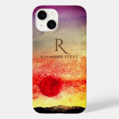 Coques Case-Mate iPhone Aquarelle Sunset Mountains Monogramme (Verso)