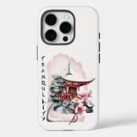 Aquarelle Temple japonais Sakura Blossom