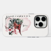 Coques Case-Mate iPhone Aquarelle Temple japonais Sakura Blossom (Verso (horizontal))