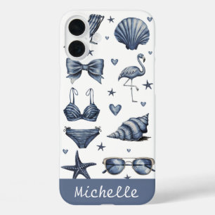 Coques iPhone 16 Plus aquarelle Thème de voyage d'été personnalisé Plage