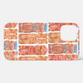 Coques Case-Mate iPhone Aquarelle tiki hawaii totem sans couture motif (Verso (horizontal))