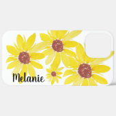 Coques Case-Mate iPhone Aquarelle Tournesol Buds Floral Monogramme (Verso / Droite)