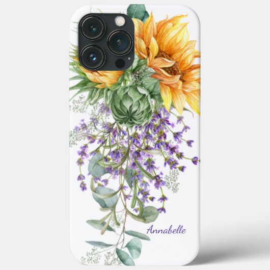 Coques Case-Mate iPhone Aquarelle tournesol Eucalyptus Lavender Floral (Verso)