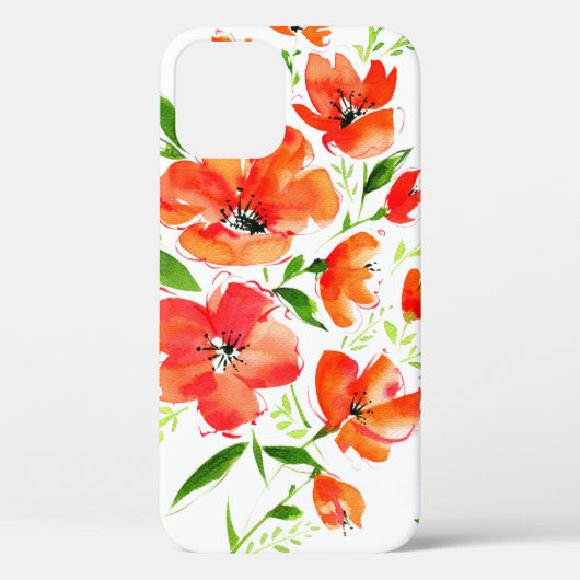 Coques Case-Mate iPhone Aquarelle transparente motif oranges poppies fleur (Verso)