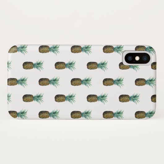 Coques Case-Mate iPhone Aquarelle tropicale à ananas (Dos (Horizontal))