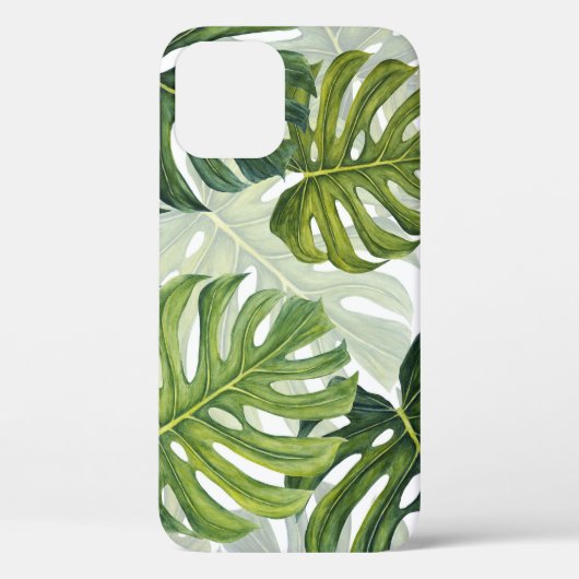 Coques Case-Mate iPhone Aquarelle tropicale de Monstera verte (Verso)