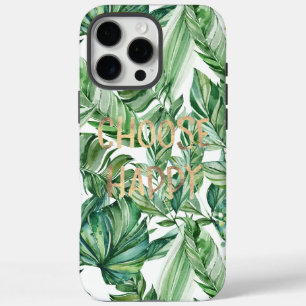 Coques iPhone 16 Pro Max Aquarelle tropicale Feuilles verts