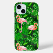 Coques Case-Mate iPhone Aquarelle tropicale Flamant rose (Verso)