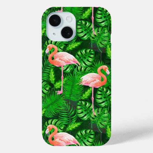 Coques Case-Mate iPhone Aquarelle tropicale Flamant rose (Verso)