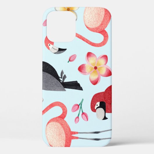 Coques Case-Mate iPhone Aquarelle Tropicale : Fusion Oiseau-Fleur. (Verso)