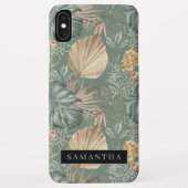 Coques Case-Mate iPhone Aquarelle Tropicale Gold & Green Feuille Motif (Dos)