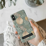 Case-Mate iPhone Case Aquarelle Tropicale Gold & Green Feuille Motif<br><div class="desc">Aquarelle Tropicale Gold & Green Feuille Motif</div>