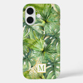 Coques Case-Mate iPhone Aquarelle tropicale Palm Monogramme botanique (Verso)
