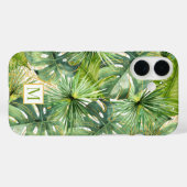 Coques Case-Mate iPhone Aquarelle tropicale Palm Monogramme botanique (Verso (horizontal))