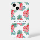 Coques Case-Mate iPhone Aquarelle tropicale rose (Verso)