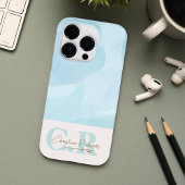 Coques Case-Mate iPhone Aquarelle Turquoise bleu moderne
