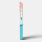 Coques Case-Mate iPhone Aquarelle Turquoise Personnalisée (Verso / Gauche)