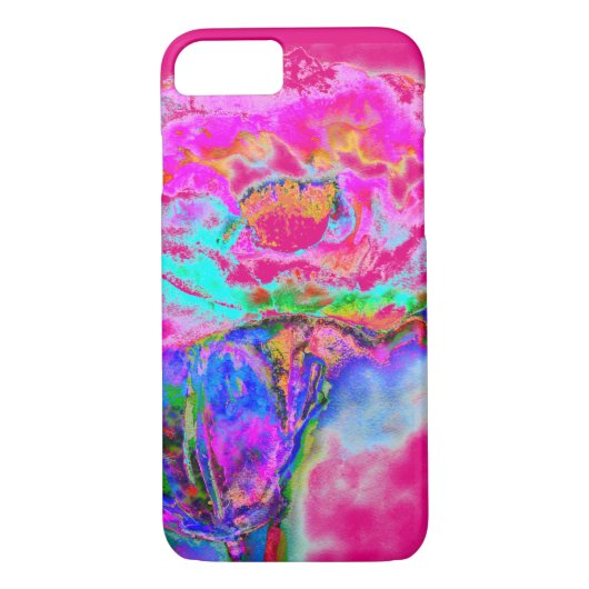 Coques Case-Mate iPhone aquarelle turquoise rose Abstraite (Dos)