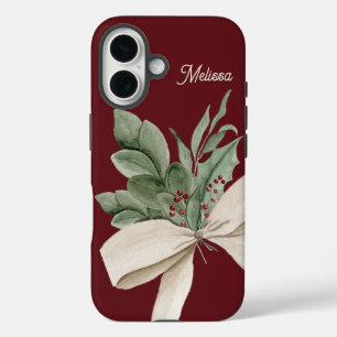 Coques iPhone 16 Aquarelle Verdure & Berries Personnalisée