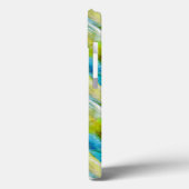 Coques Case-Mate iPhone Aquarelle vert abstrait, bleu (Verso / Gauche)
