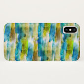 Coques Case-Mate iPhone Aquarelle vert abstrait, bleu (Dos (Horizontal))