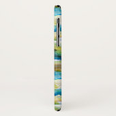 Coques Case-Mate iPhone Aquarelle vert abstrait, bleu (Dos/Gauche)