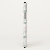 Coques Case-Mate iPhone Aquarelle vert et fleurs blanches Motif (Dos/Droite)