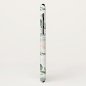 Coques Case-Mate iPhone Aquarelle vert et fleurs blanches Motif (Dos/Gauche)