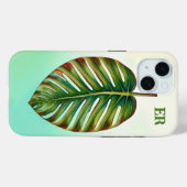 Coques Case-Mate iPhone Aquarelle Vert Turquoise Rouge Tropical Feuille Mo (Verso (horizontal))