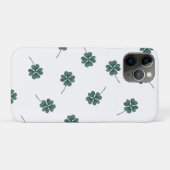 Coques Case-Mate iPhone Aquarelle verte à quatre feuilles (Dos (Horizontal))