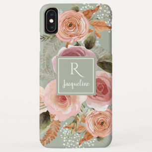 Case-Mate iPhone Case Aquarelle verte de Sage BOHO Floral Nom de la natu