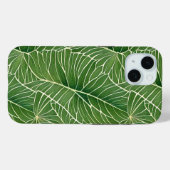 Coques Case-Mate iPhone Aquarelle verte Feuille  Motif (Verso (horizontal))
