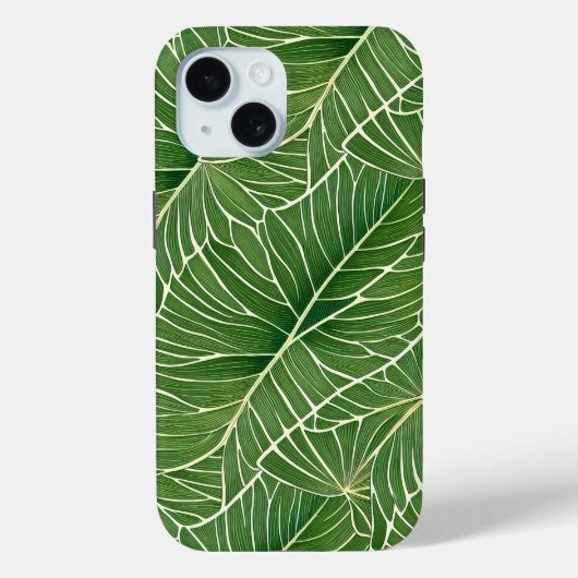 Coques Case-Mate iPhone Aquarelle verte Feuille  Motif (Verso)