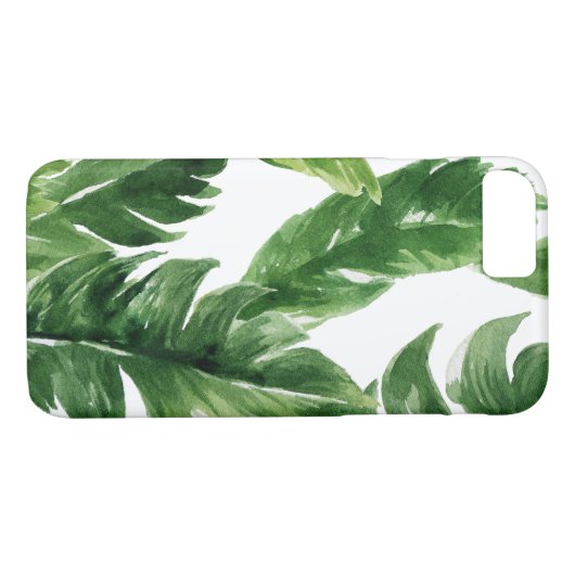 Coques Case-Mate iPhone Aquarelle verte Feuille  Motif (Dos (Horizontal))
