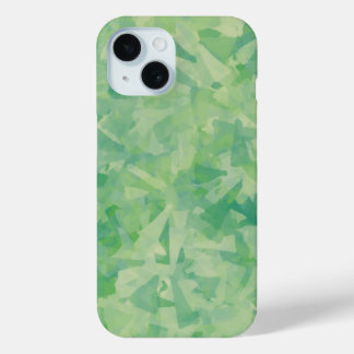Coque Pour iPhone 15 Aquarelle verte jaune blanc de luxe Art Abstrait