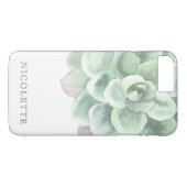 Coques Case-Mate iPhone Aquarelle verte tendance de Sage Succulent (Dos (Horizontal))
