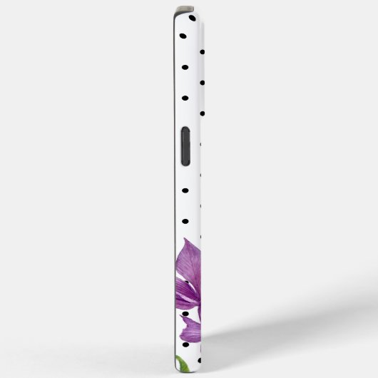 Coques Case-Mate iPhone Aquarelle violet Iris noir blanc Pois (Verso / Droite)