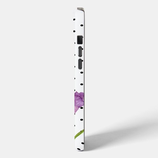 Coques Case-Mate iPhone Aquarelle violet Iris noir blanc Pois (Verso / Gauche)