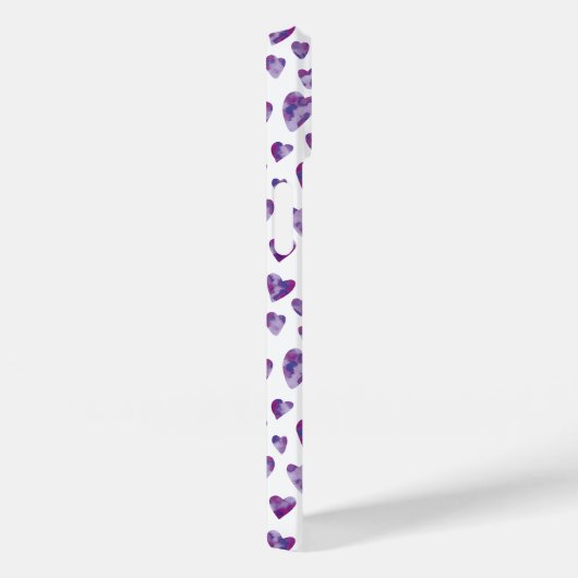 Coques Case-Mate iPhone Aquarelle violette Amour Coeur Monogramme (Verso / Droite)