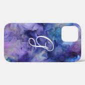 Coques Case-Mate iPhone Aquarelle violette et bleu Galaxy (Verso (horizontal))