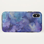 Coques Case-Mate iPhone Aquarelle violette et bleue (Dos (Horizontal))