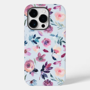 Coque Pour iPhone 14 Pro Aquarelle violette Florale