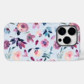 Coques Case-Mate iPhone Aquarelle violette Florale (Verso (horizontal))