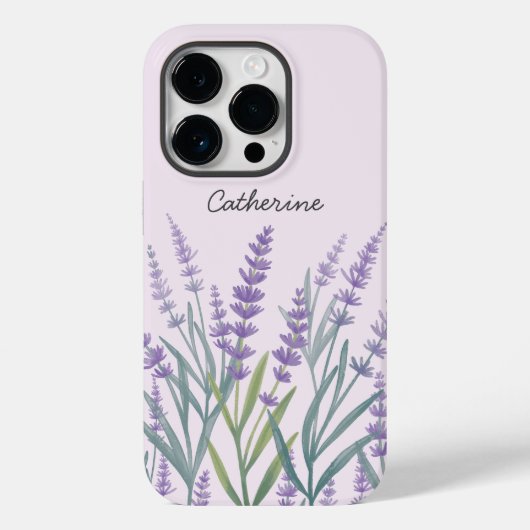 Coques Case-Mate iPhone Aquarelle violette Lavande Florale (Verso)