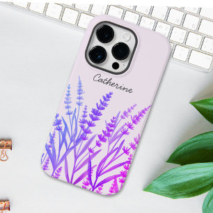 Coque Pour iPhone 14 Pro Aquarelle violette Lavande Florale
