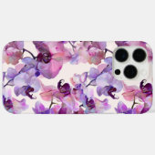 Coques Case-Mate iPhone Aquarelle violette orchidée (Verso (horizontal))