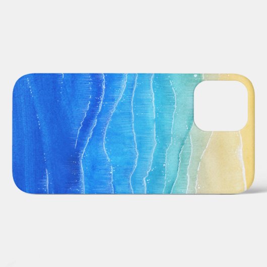 Coques Case-Mate iPhone Aquarelle vue mer et plage. (Verso (horizontal))