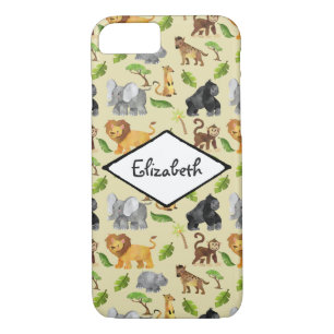 Coque iPhone 7 Aquarelle Wild Animal Safari Jungle Motif
