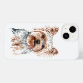 Coques Case-Mate iPhone Aquarelle Yorkie (Verso (horizontal))